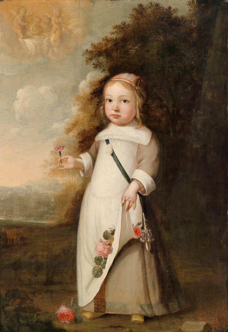 Portret dziecka z kwiatem autorstwa Jacob Gerritsz Cuyp