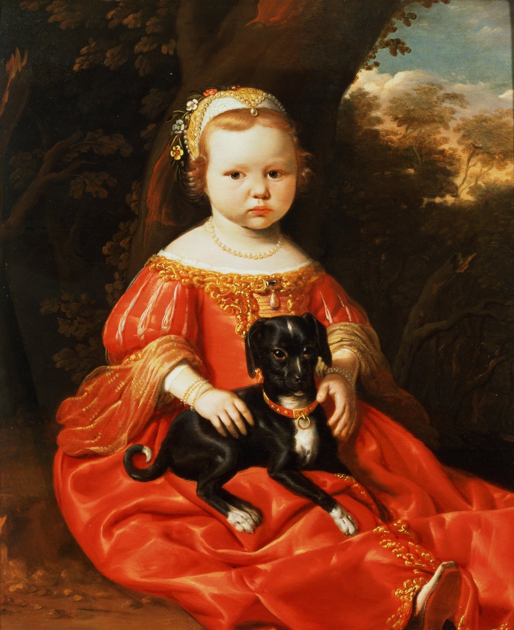 Portret dziewczynki z pieskiem autorstwa Jacob Gerritsz Cuyp