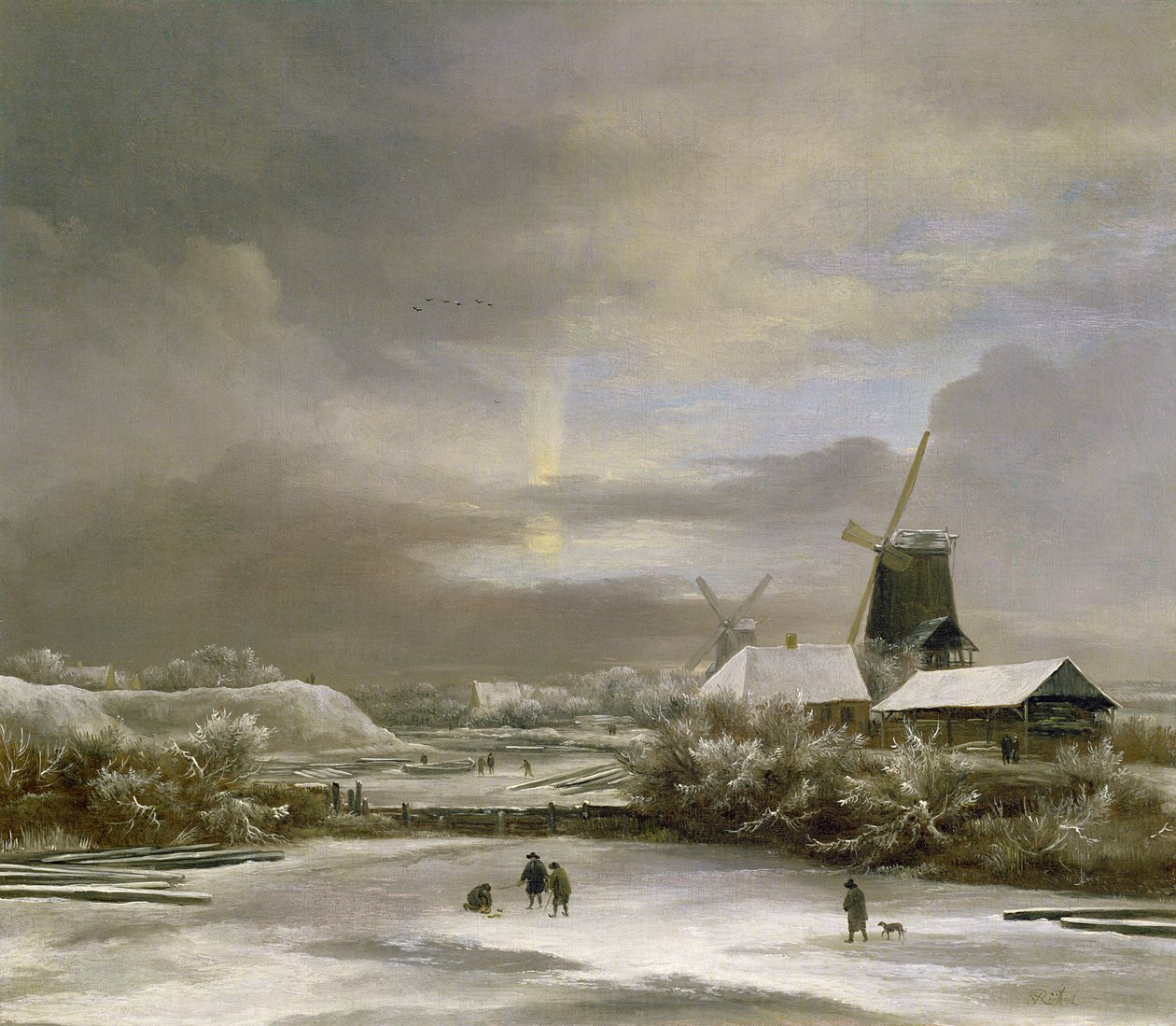Krajobraz zimowy autorstwa Jacob van Ruisdael