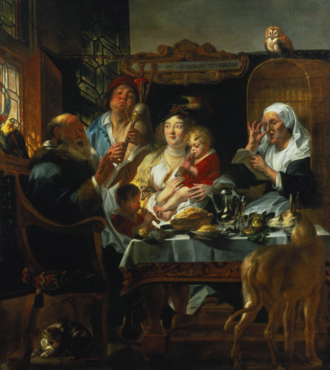 Jako Stara Pieśń, Młoda Fajka autorstwa Jacob Jordaens