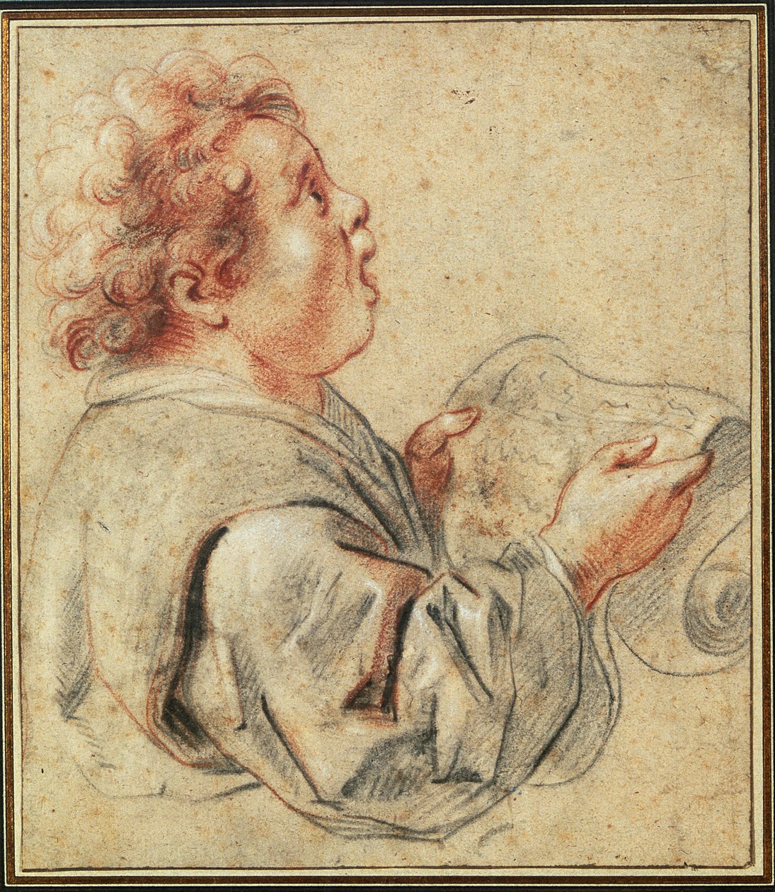 Chórzysta (kreda na papierze) autorstwa Jacob Jordaens