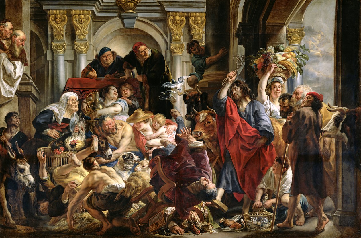 Chrystus wypędzający kupców ze świątyni autorstwa Jacob Jordaens