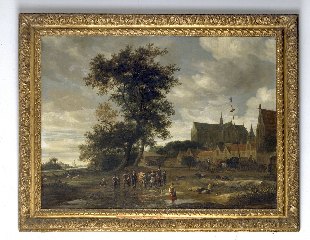 Scena przed słupem majowym z kościołem Alkmaar w tle, 1669 autorstwa Jacob van Ruisdael