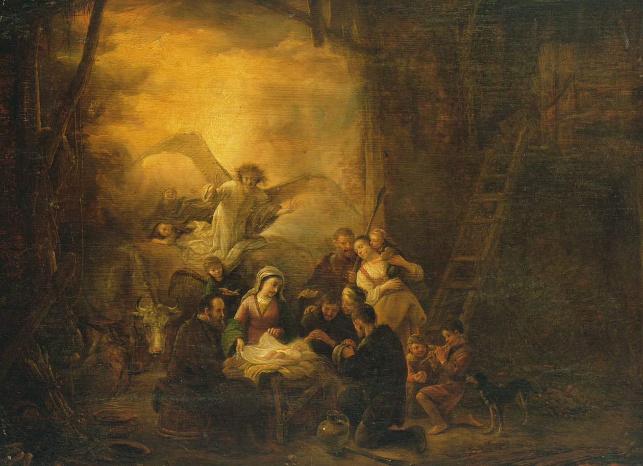 Adoracja pasterzy, ok. 1650 autorstwa Jacob Willemsz de Wet or Wett