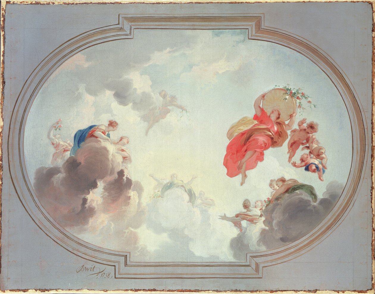 Dekoracja sufitu przedstawiająca Apoteozę Flory, XVIII w. autorstwa Jacob de Wit