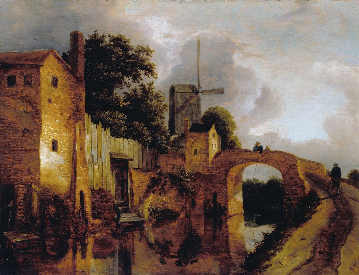 Kanał z mostem autorstwa Jacob van Ruisdael