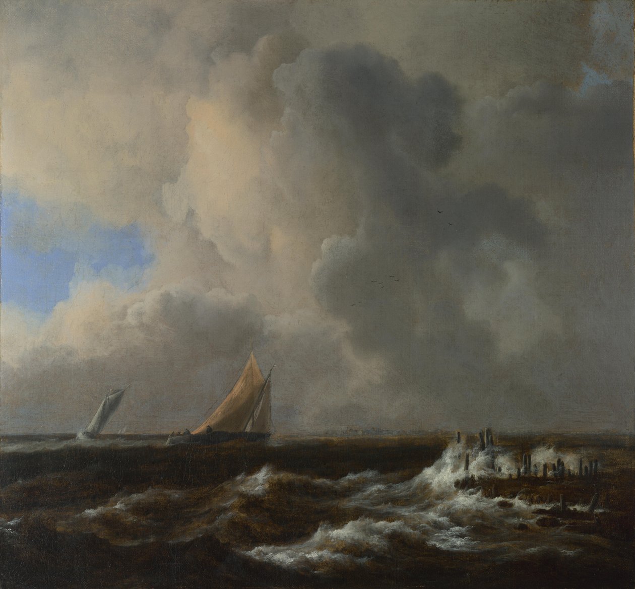 Naczynia na świeżej bryzie autorstwa Jacob van Ruisdael