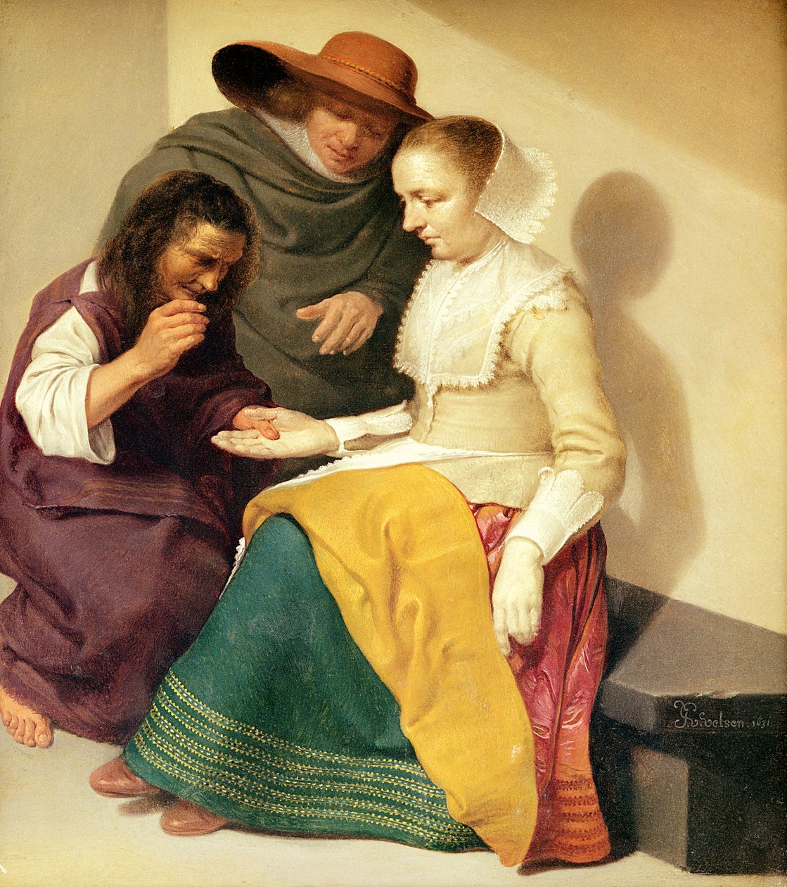 Wróżka, 1631 (olej na miedzi) autorstwa Jacob van Velsen