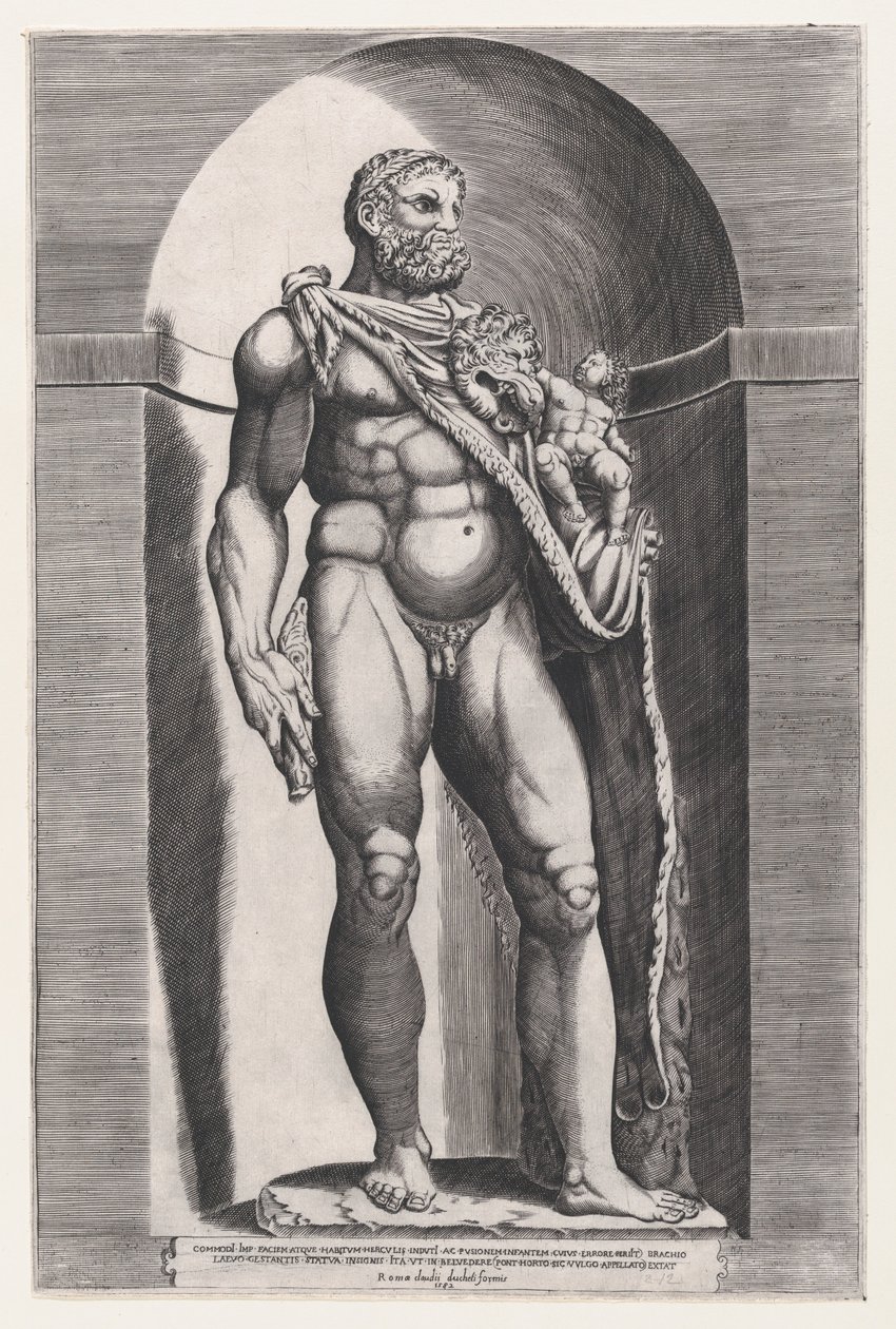 Lustro rzymskiej świetności: Cesarz Kommodus jako Herkules, 1582., 1582. autorstwa Jacob(us) Bos.