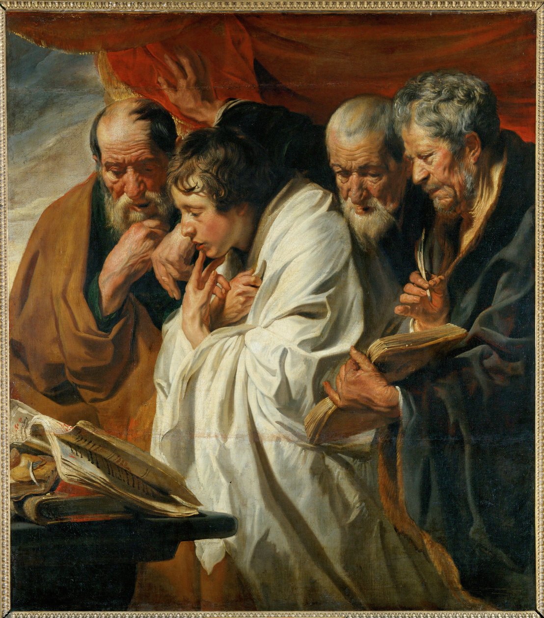 Czterej ewangeliści: Mateusz, Łukasz, Marek i Jan ... autorstwa Jacob (studio of) Jordaens