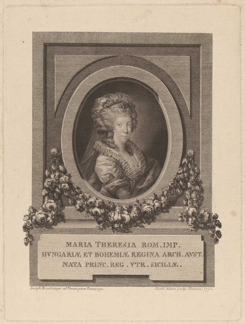 Marie-Teresa, Święta Cesarzowa Rzymska autorstwa Jacob Adam after Josef Kreutzinger