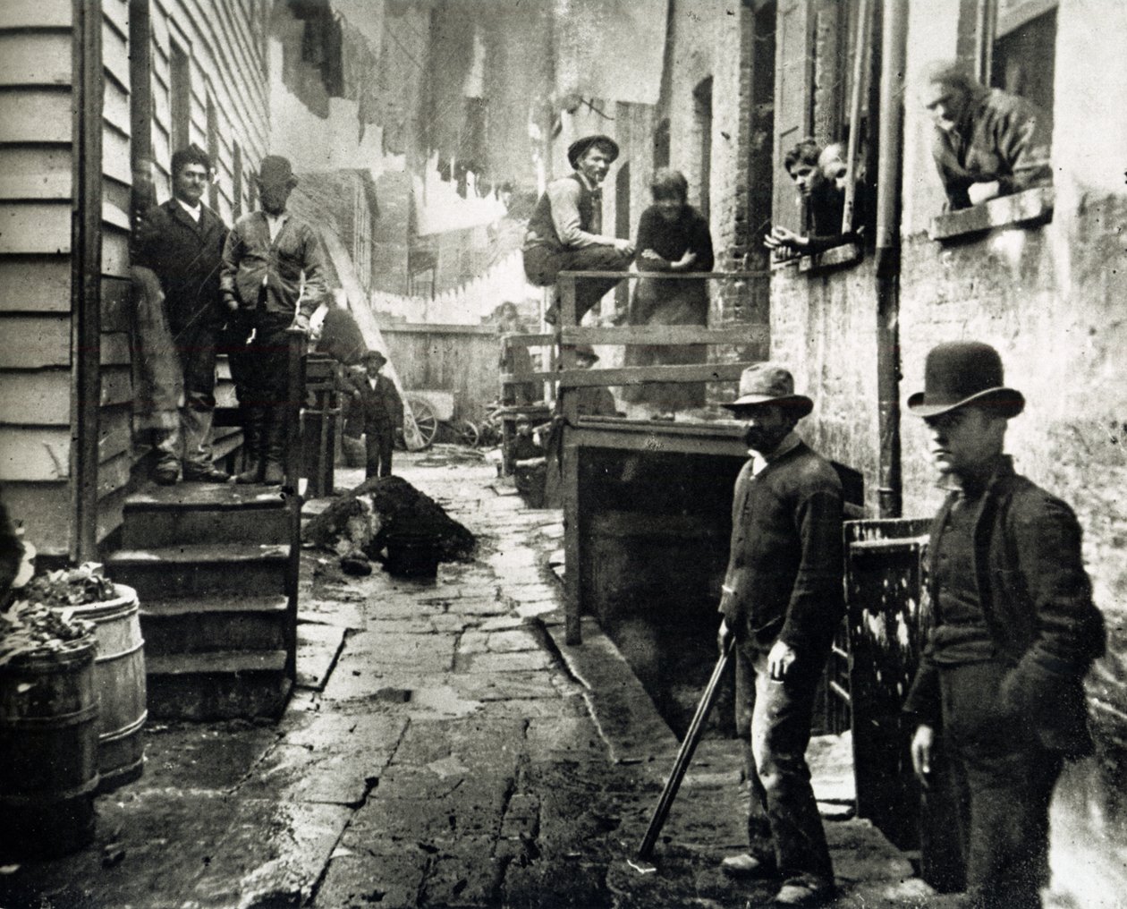 Widok na Małe Włochy, Mulberry Street, Nowy Jork, USA, ok. 1890 r. autorstwa Jacob August Riis