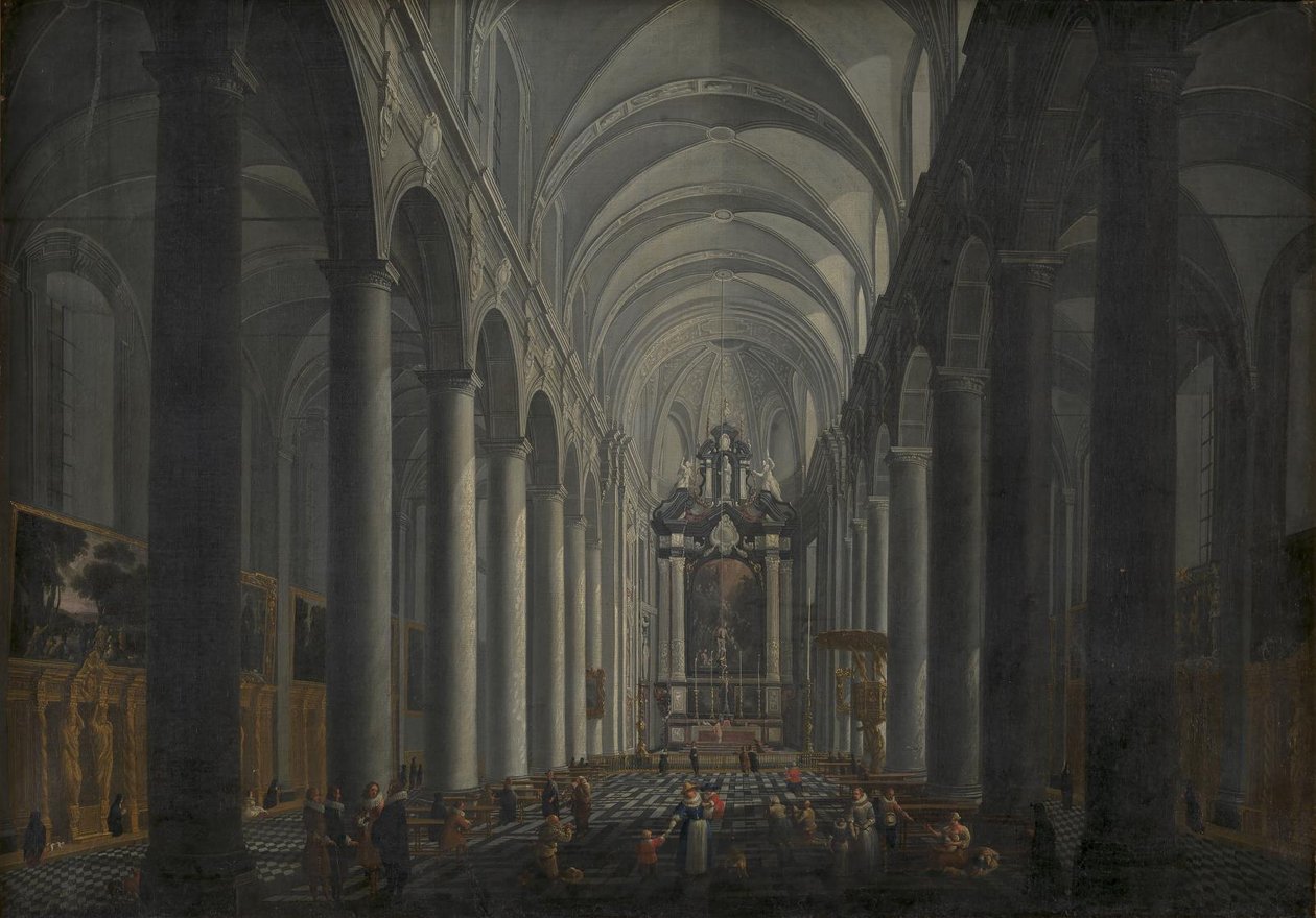 Wnętrze kościoła Jezuitów w Brugii autorstwa Jacob Balthasar Peeters