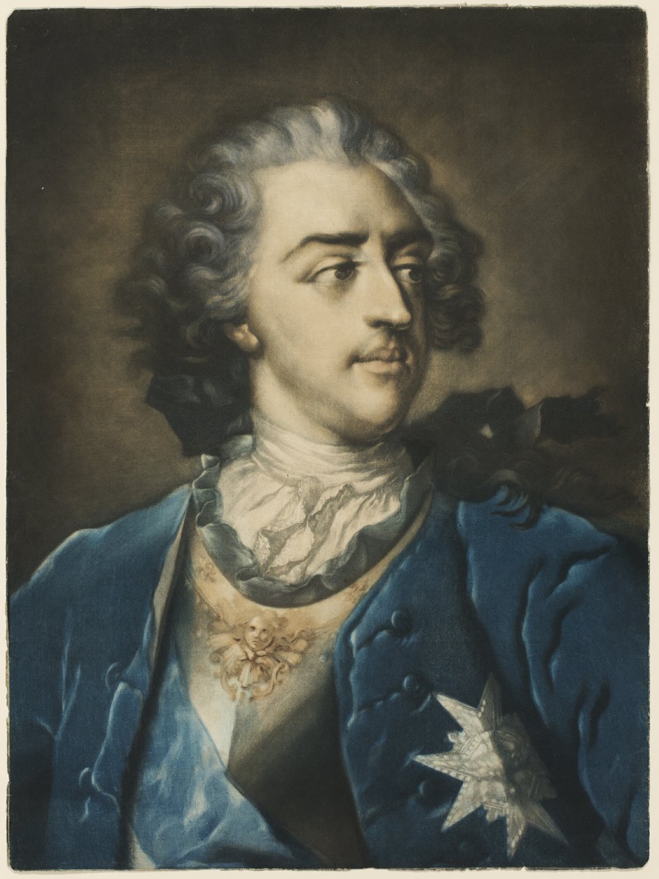 Portret Ludwika XV autorstwa Jacob Christoph Le Blon