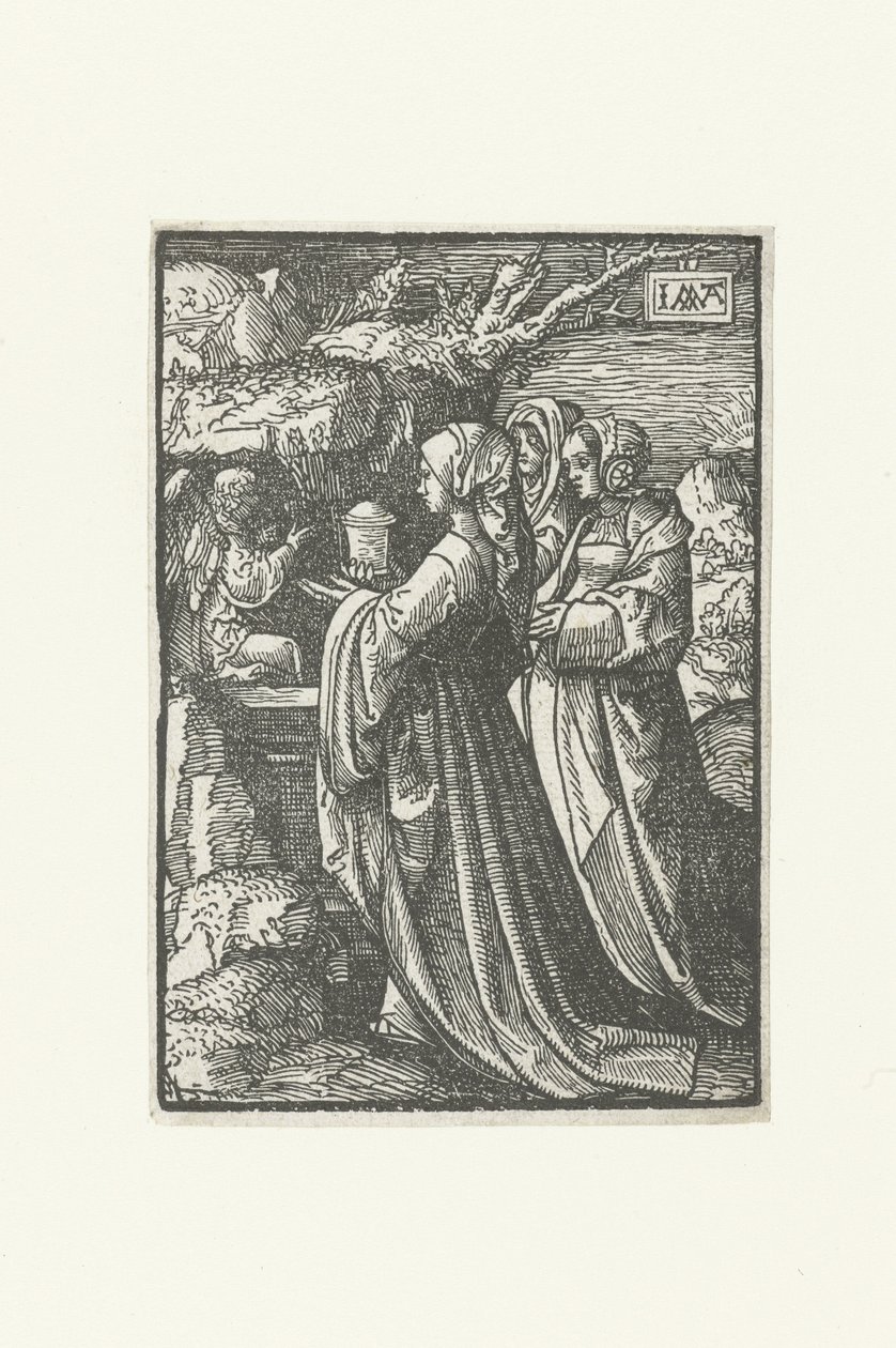 Trzy Marie przy pustym grobowcu Mała Pasja (tytuł serii) autorstwa Jacob Cornelisz van Oostsanen