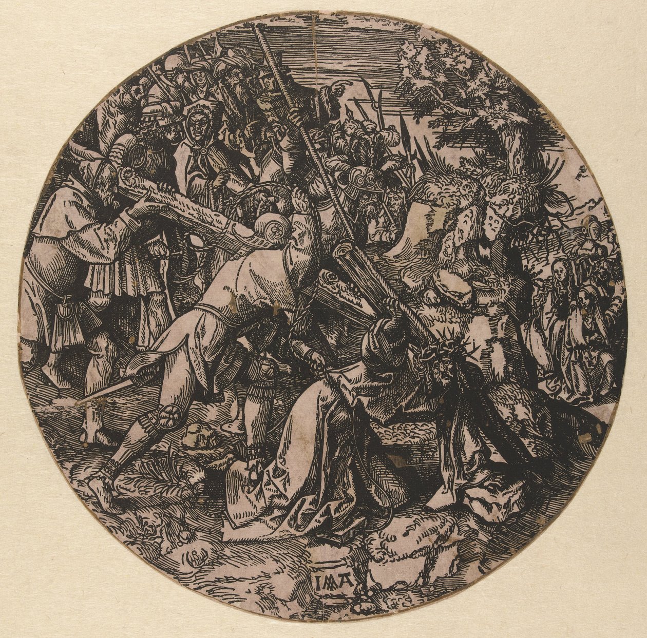 Niesienie krzyża Okrągła Pasja (tytuł serii) autorstwa Jacob Cornelisz van Oostsanen