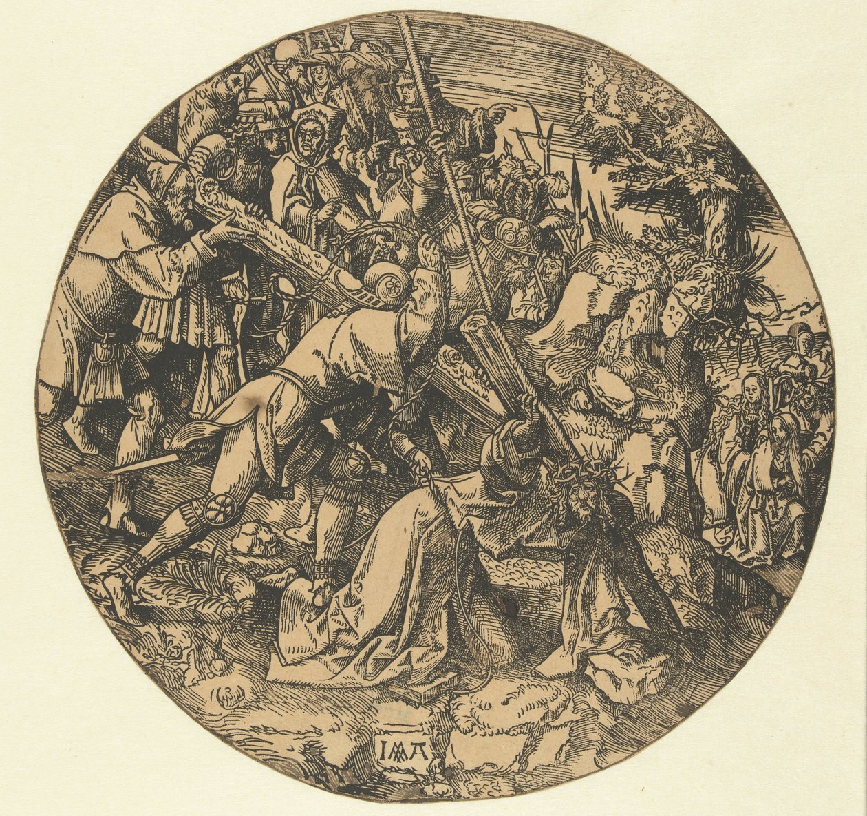 Niesienie krzyża Okrągła Pasja (tytuł serii) autorstwa Jacob Cornelisz van Oostsanen
