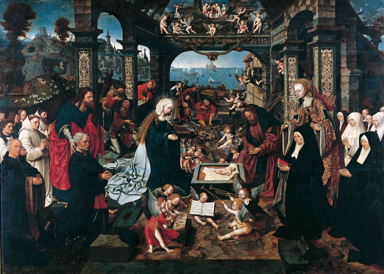 Adoracja Dzieciątka Jezus z Rodziną Boelen autorstwa Jacob Cornelisz van Oostsanen