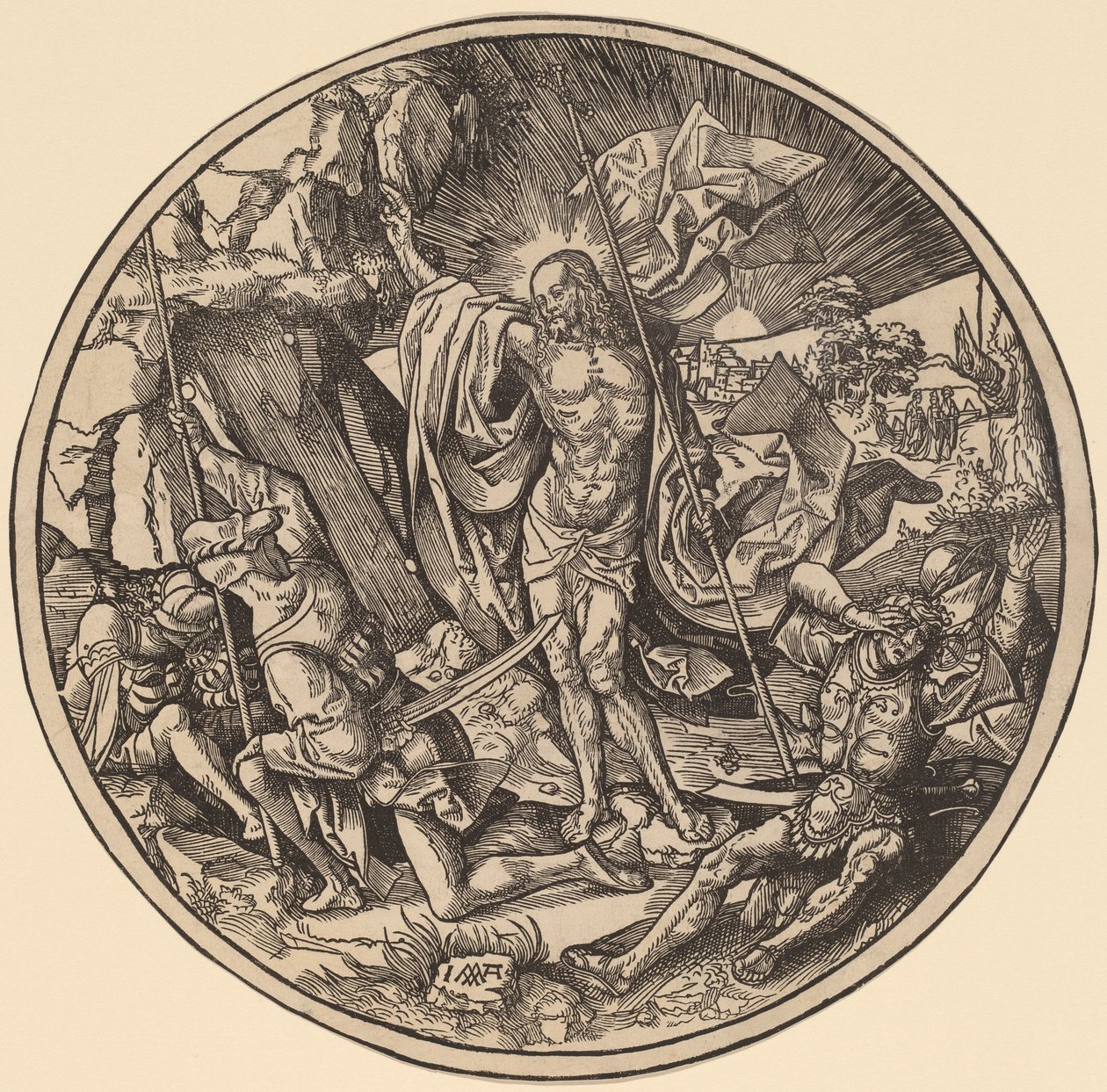 Zmartwychwstanie i święte niewiasty w drodze do grobu Chrystusa autorstwa Jacob Cornelisz van Oostsanen