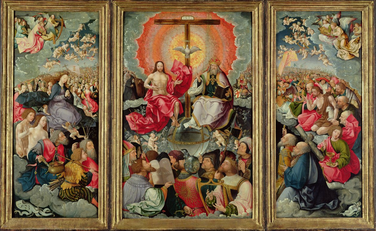 Tryptyk z Adoracją Trójcy, 1523 (zob. 242038, 242039, 242040) autorstwa Jacob Cornelisz van Oostsanen