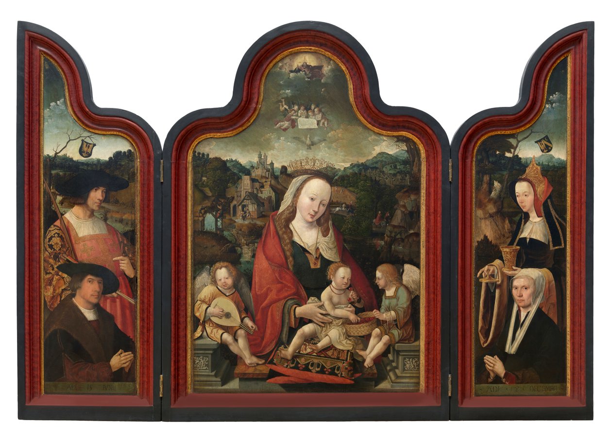 Tryptyk Pompejusza Ottona i jego żony Gerbich Cleanser (olej na desce) autorstwa Jacob Cornelisz van Oostsanen