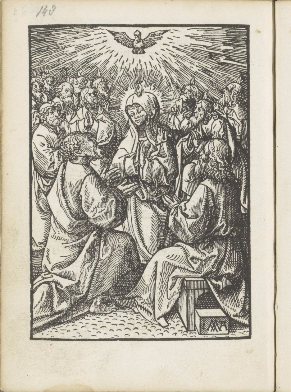 Wylanie Ducha Świętego Mała Pasja (tytuł serii) autorstwa Jacob Cornelisz van Oostsanen