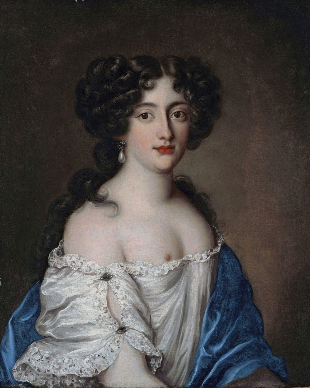 Francuski: Portrait de Hortense Mancini, duchesse de Mazarin, comme Aphrodite Portret Hortense Mancini (1646-1699), duchesse de Mazarin, jako Afrodyty autorstwa Jacob Ferdinand Voet