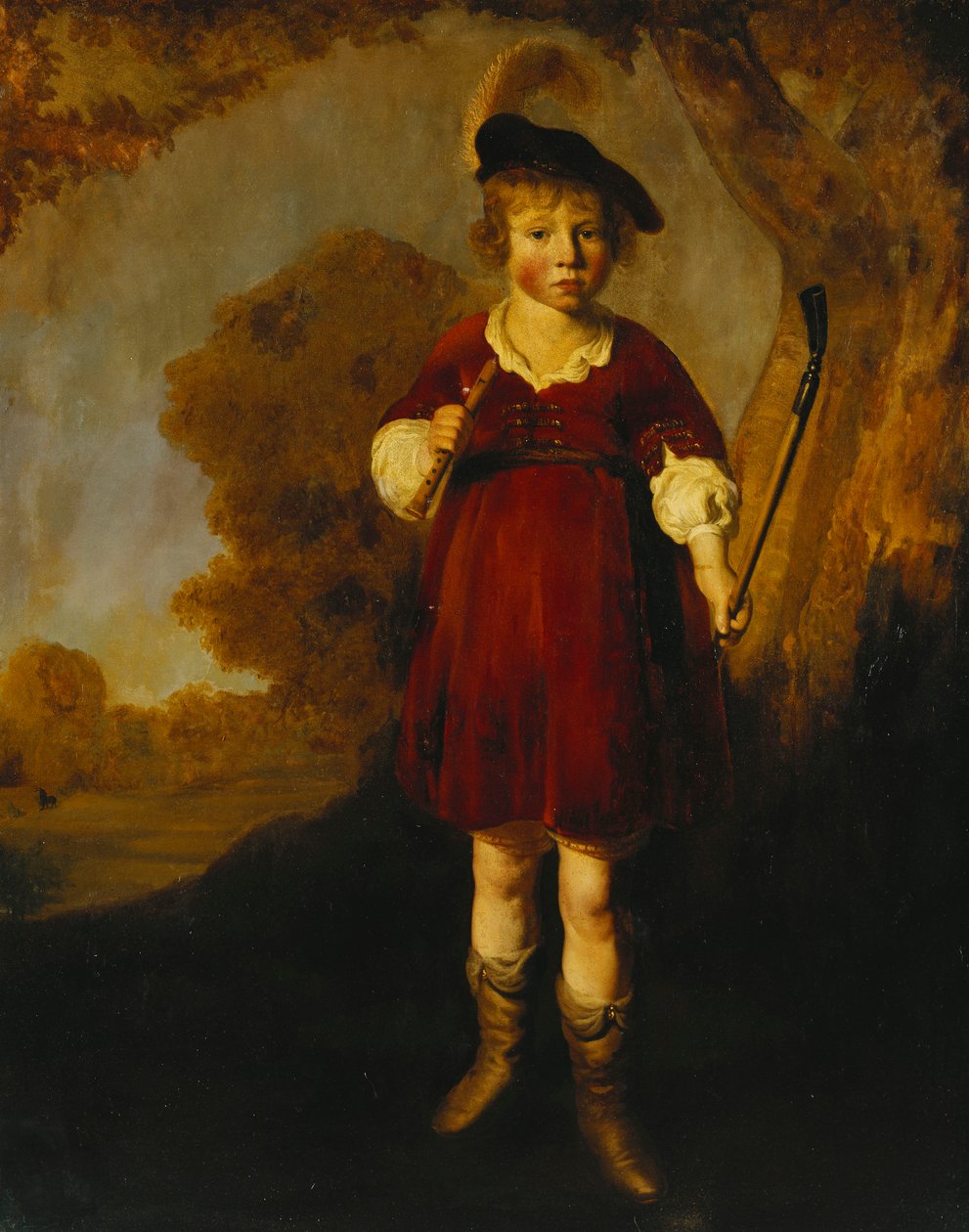 Portret chłopca jako pasterza, stojącego na całej długości, w krajobrazie autorstwa Jacob Gerritsz Cuyp