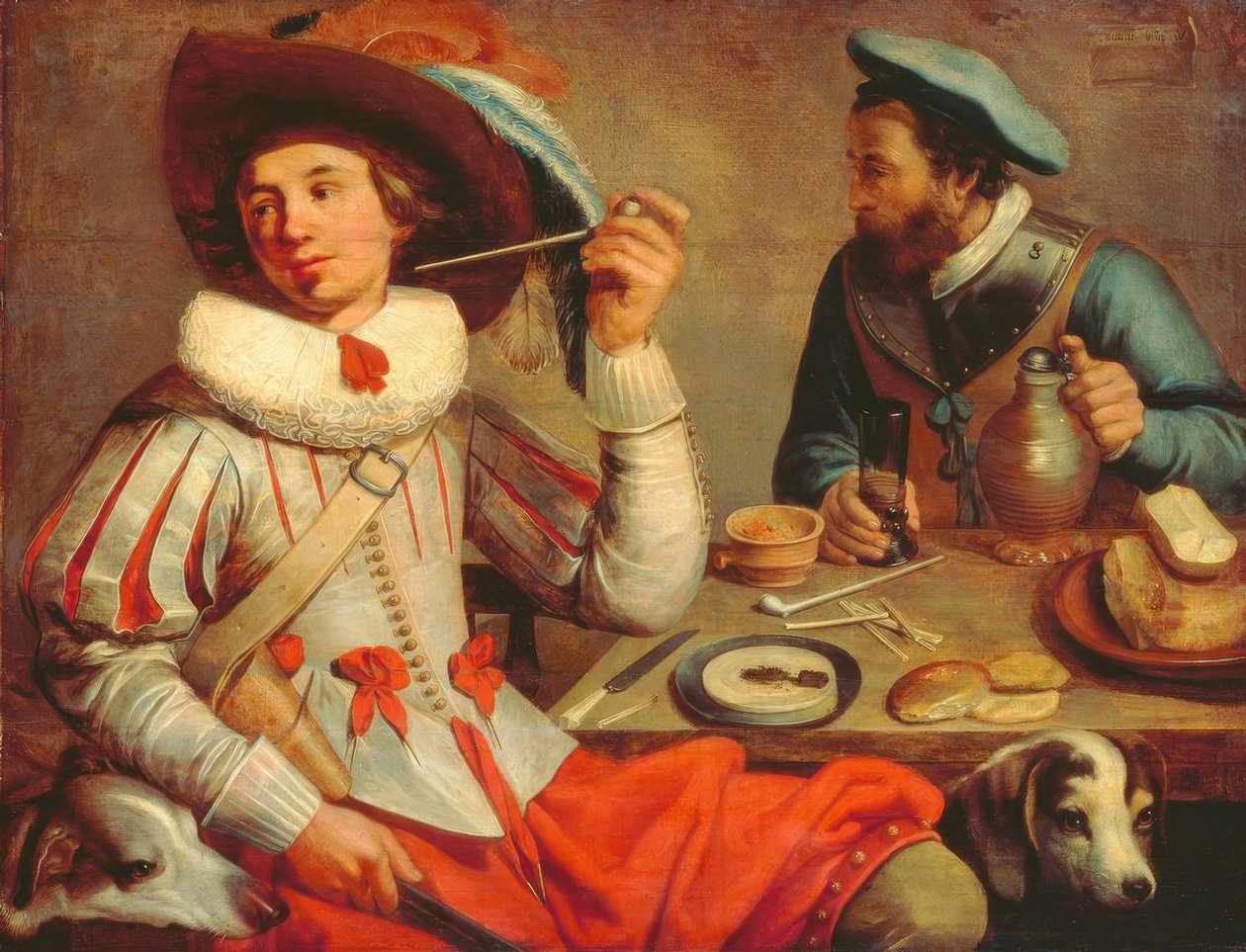 Dwóch żołnierzy przy stole autorstwa Jacob Gerritsz Cuyp