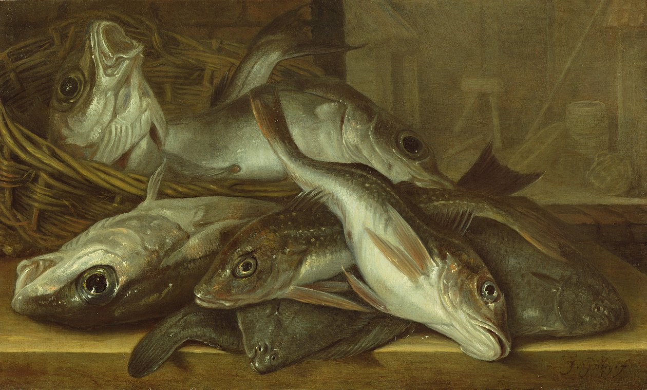 Martwa natura ryb autorstwa Jacob Gillig