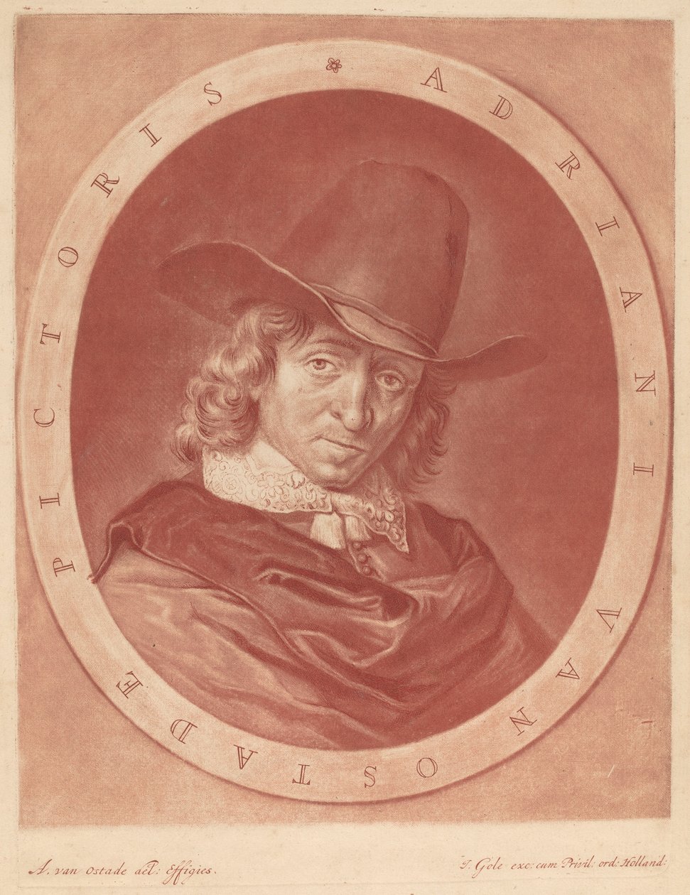 Adrian Ostade autorstwa Jacob Gole after Adriaen van Ostade
