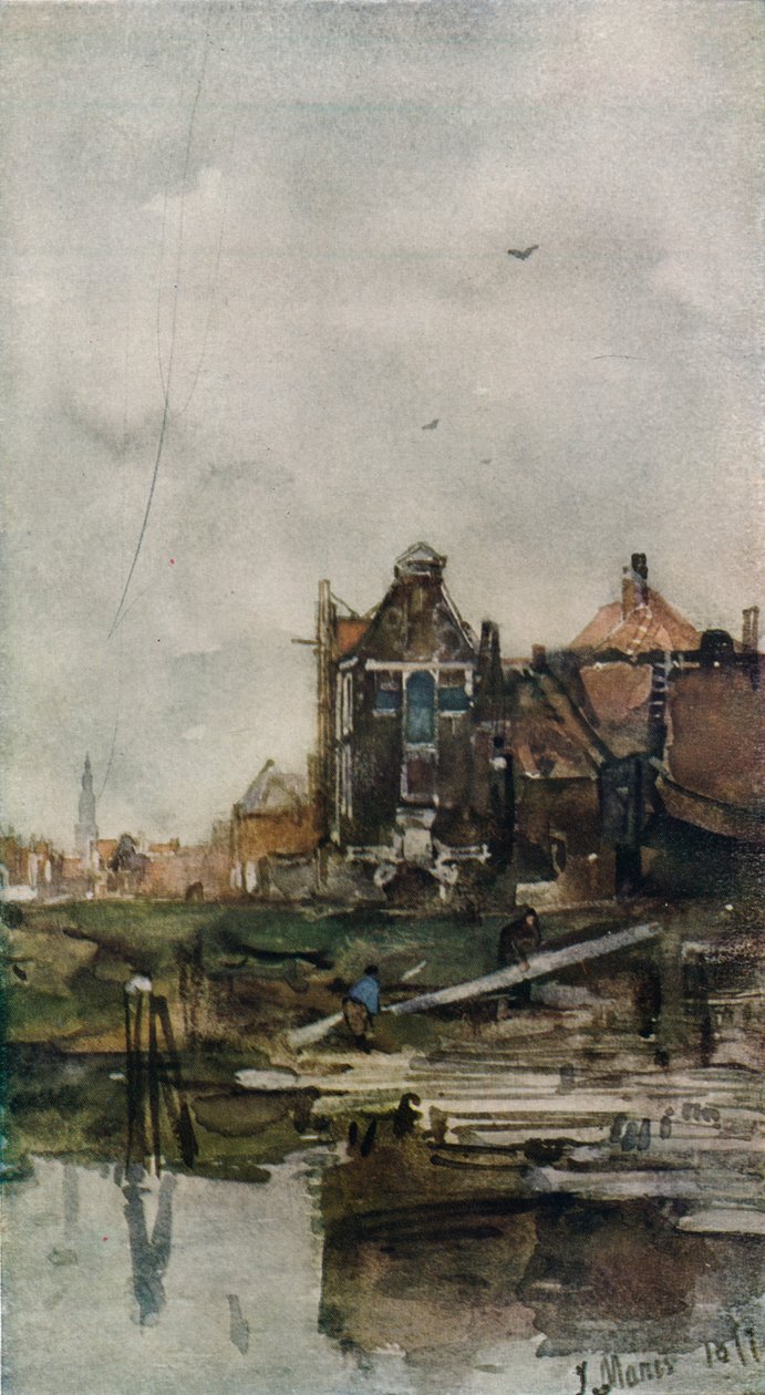 „Stare domy, Amsterdam”, ok. 1870 r. autorstwa Jacob Henricus Maris