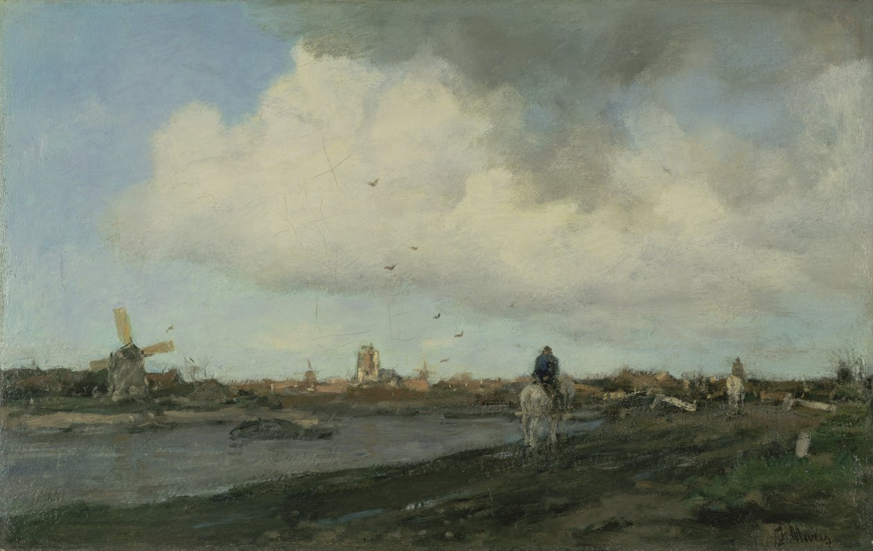 Pejzaż z wiatrakami, 1890-5 autorstwa Jacob Henricus or Hendricus Maris