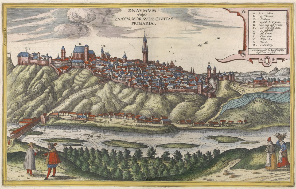 Widok Znamvm/Znojmo w Czechach autorstwa Jacob Hoefnagel