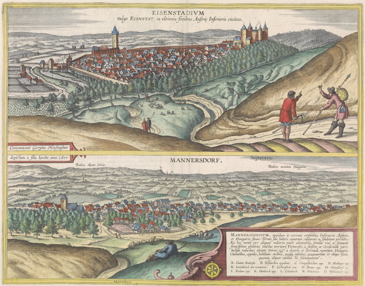Widoki na Eisenstad i Mannersdorf autorstwa Jacob Hoefnagel