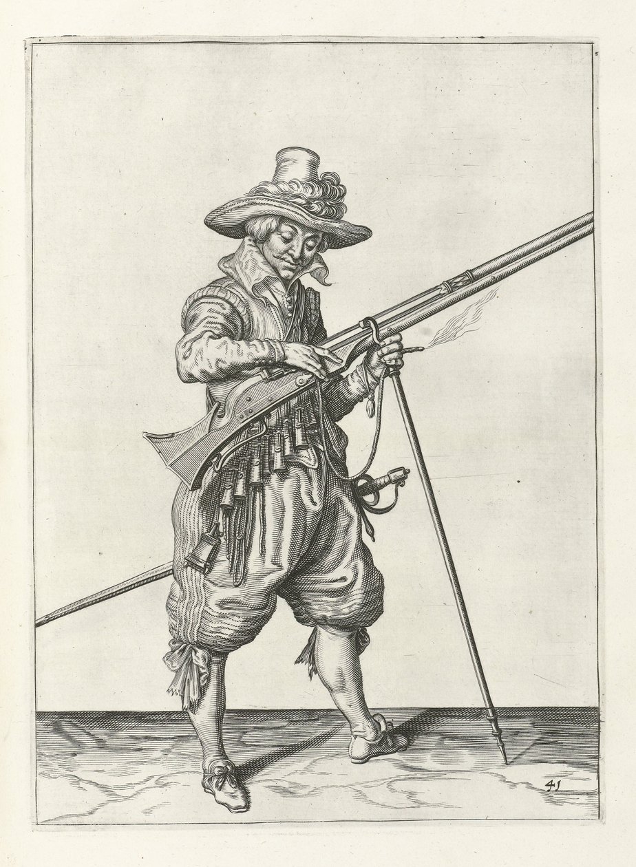 Muszkieter na warcie, ok. 1600 autorstwa Jacob II de Gheyn