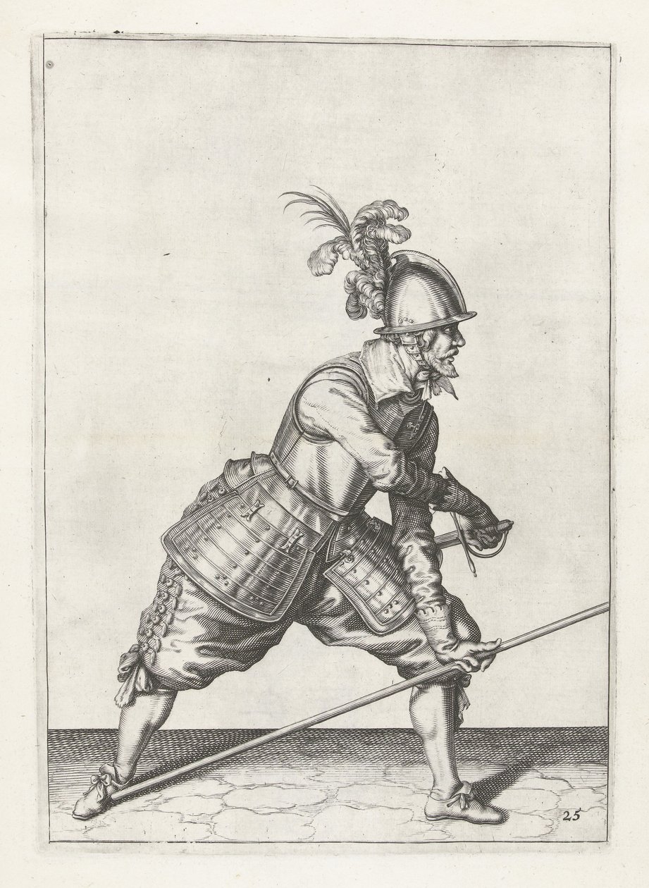 Żołnierz z mieczem do przeciągania włóczni, ok. 1600 autorstwa Jacob II de Gheyn