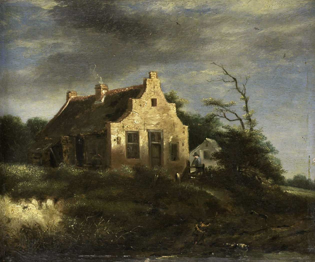 Farma w zalesionym krajobrazie wydm autorstwa Jacob Isaacksz van Ruisdael (school of)