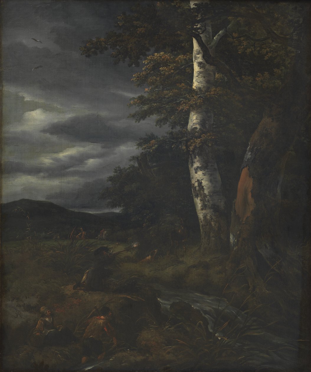 Krajobraz ze sceną polowania autorstwa Jacob van Ruisdael