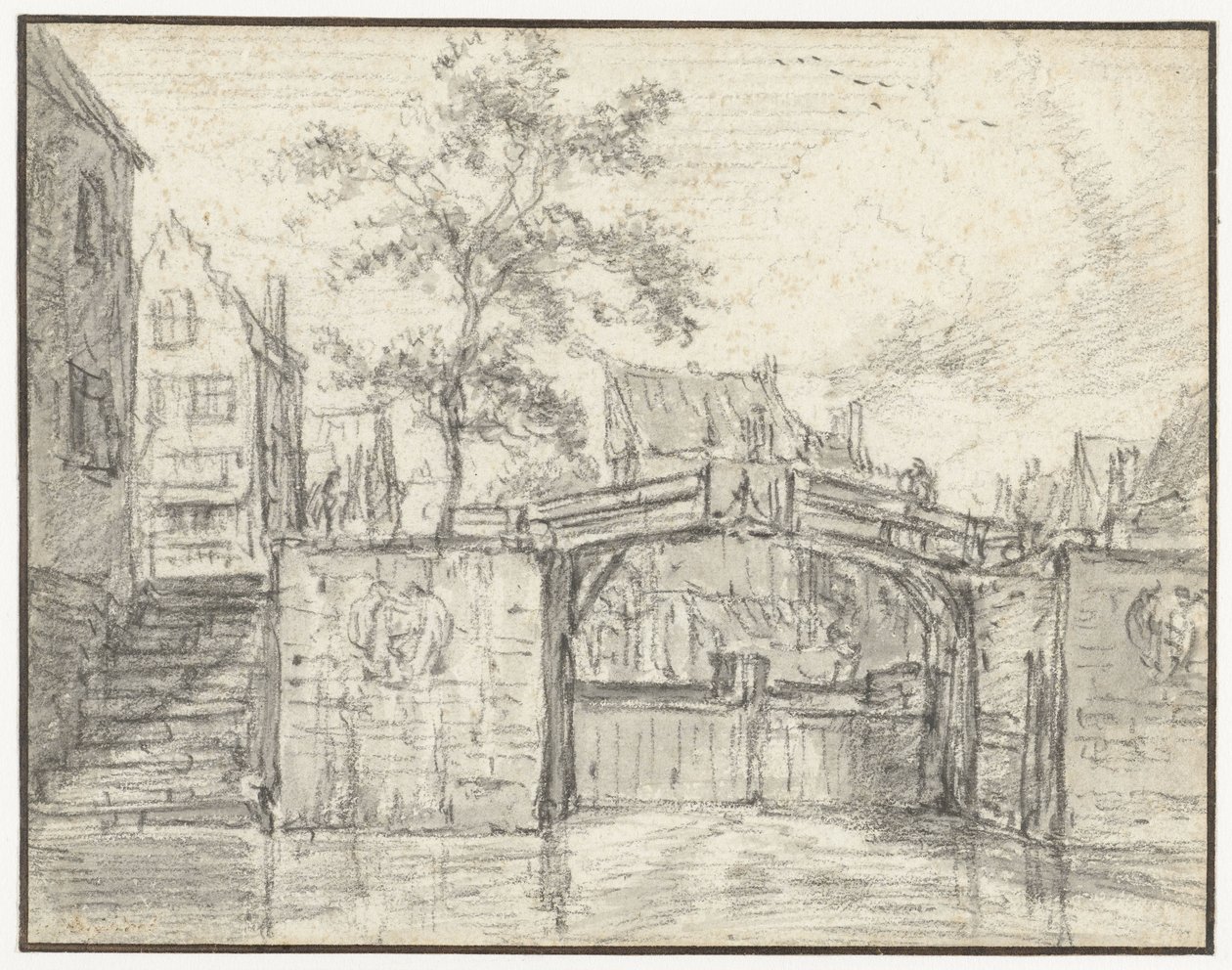 Oude Haarlemmersluis (Stara Śluza Haarlem) na Martelaarsgracht, Amsterdam autorstwa Jacob van Ruisdael