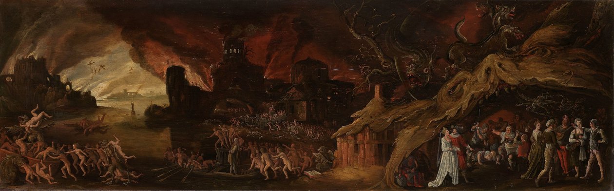 Sąd Ostateczny i Siedem Grzechów Głównych autorstwa Jacob Isaacsz. van Swanenburg