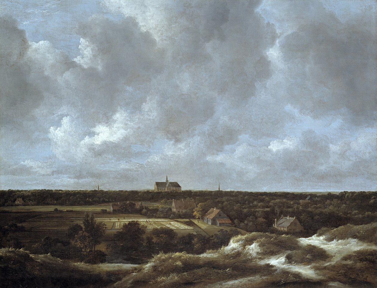 Widok Haarlem i Bleaching Fields, ok. 1665-70 (olej na płótnie) autorstwa Jacob van Ruisdael