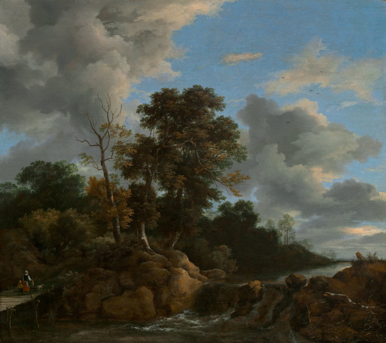 Krajobraz, ok. 1670 r. (olej na płótnie) autorstwa Jacob van Ruisdael