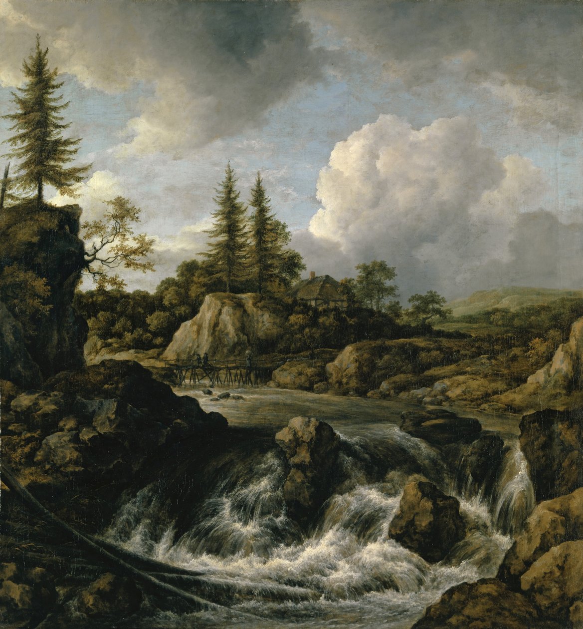 Krajobraz z wodospadem, ok. 1660 autorstwa Jacob van Ruisdael
