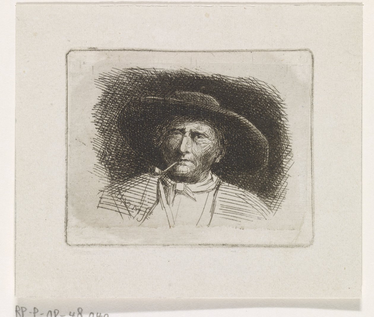 Głowa mężczyzny z fajką autorstwa Jacob Jan van der Maaten