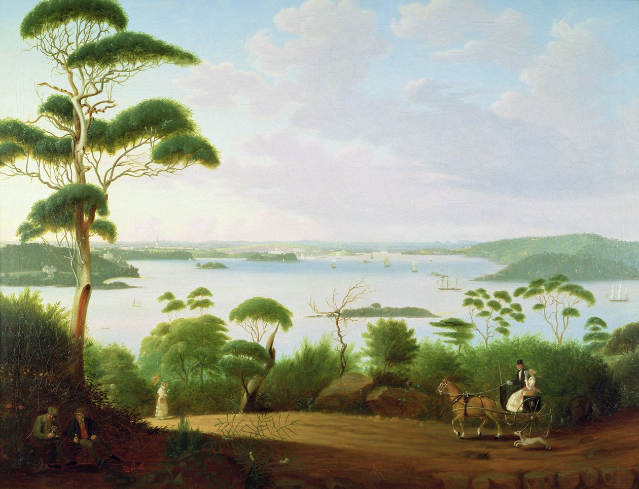 Port Sydney patrząc w kierunku Sydney, 1848 r. autorstwa Jacob Janssen