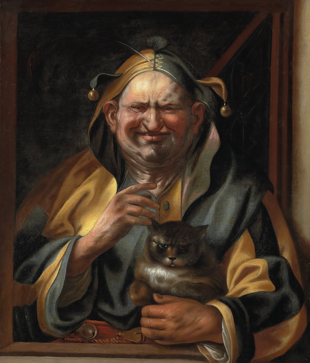 Błazen z kotem autorstwa Jacob Jordaens