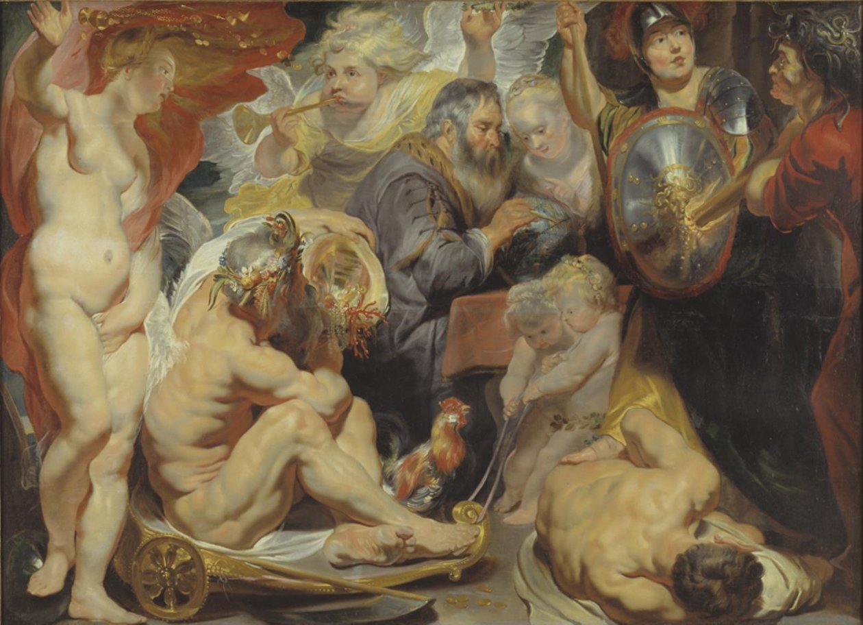 Alegoria o nauce. Minerva i Cronus chronią naukę przed zawiścią i ignorancją autorstwa Jacob Jordaens