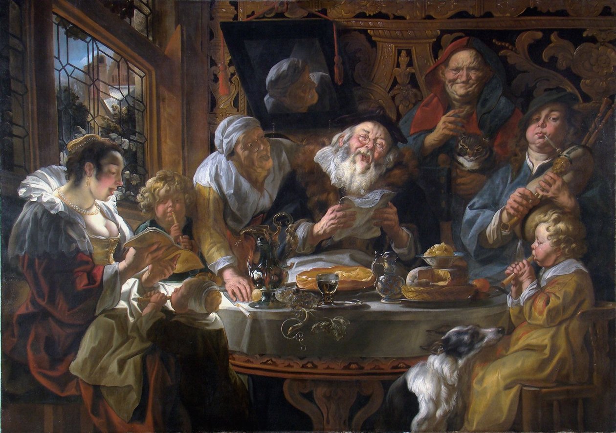 Jak starzy śpiewają, tak młodzi śpiewają autorstwa Jacob Jordaens