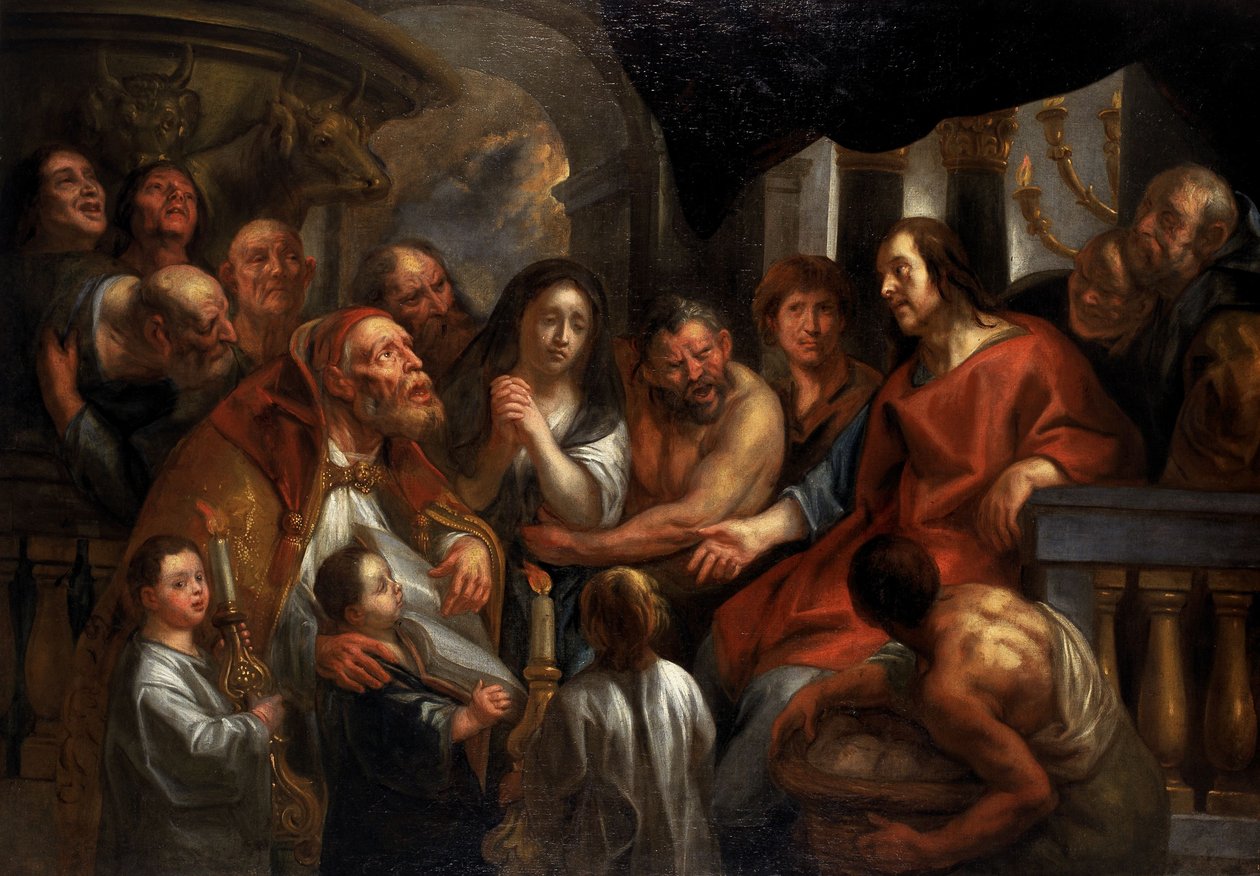 Chrystus i cudzołożna kobieta autorstwa Jacob Jordaens